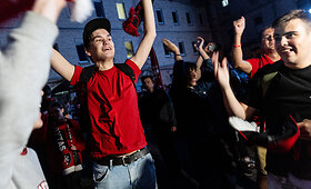 Vilniaus &bdquo;Rytas&ldquo; su fanais &scaron;venčia i&scaron;kovojus LKL čempionų titulą
