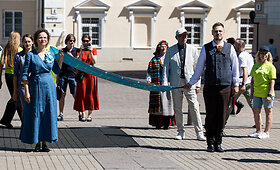 Dainų &scaron;ventės vėliavos pakėlimo ceremonija