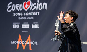 &bdquo;Eurovizijos&ldquo; laimėtojo Austrijos atstovo JJ spaudos konferencija