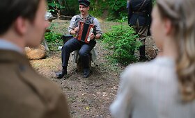 Akimirkos i&scaron; filmo &bdquo;Poetas&ldquo; filmavimo