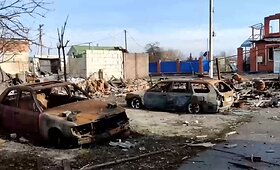 Rusijos bombardavimų ir karo nuniokota Sudža Kursko srityje