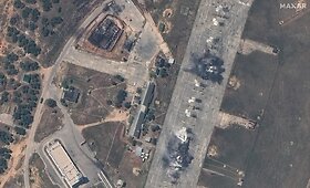 Smogė Rusijos naikintuvams Kryme: Belbeko aerodromas po atakos