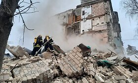 Rusija negailestingai ap&scaron;audė Ukrainą raketomis