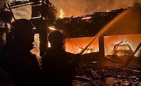 Pragari&scaron;ka naktis Ukrainoje: rusai masi&scaron;kai ap&scaron;audė dronais
