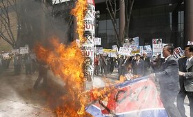 Seule protestas prie&scaron; &Scaron;. Korėjos raketos paleidimą