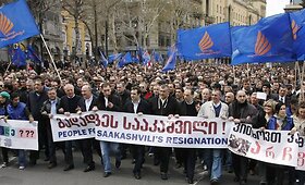 Gruzinai reikalauja M.Saaka&scaron;vilio pasitraukimo
