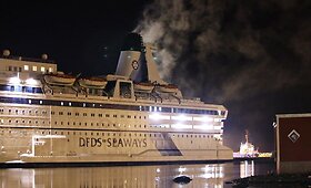 Norvegijos uoste degė &bdquo;The Queen of Scandinavia&ldquo; laivas