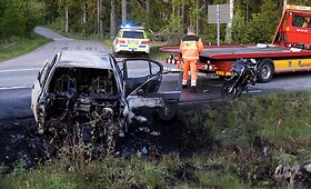 &Scaron;vedijoje automobilis susidūrė su motociklu