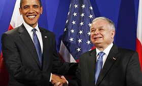 Lenkijos prezidentas L.Kaczynskis su pasaulio galingaisiais