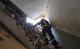 Rusijos raketų smūgis į Kyjivo daugiabučius