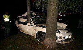 Automobiliui įsirėžus į stulpą sužaloti trys žmonės