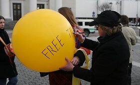 Tibeto palaikymo mitingas Rotu&scaron;ės aik&scaron;tėje