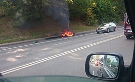 Vilniuje sudegęs motociklas ir parblok&scaron;tas motoroleris