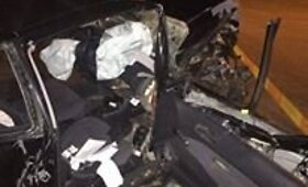 Avarija Vilniuje: visi&scaron;kai suknežintas automobilis 