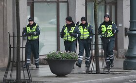 &Scaron;e&scaron;tadienio rytas Vilniuje prie&scaron; profesinių sąjungų eitynes