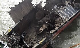 Susprogo ir nuskendo Pietų Korėjos tanklaivis