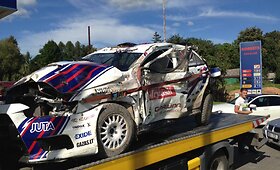 Ralis &bdquo;Kauno ruduo 2013&ldquo;: kas po avarijos liko i&scaron; Vytauto &Scaron;vedo automobilio