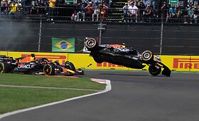 Ch.Leclerco ir S.Perezo avarija  F1 Meksikos GP ir M.Verstappeno pergalė