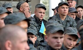 Po Ukrainos prezidento langais &ndash; karių protesto akcija