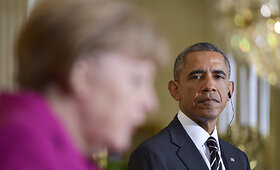 Angelos Merkel ir Baracko Obamos susitikimas Baltuosiuose rūmuose