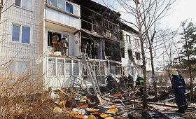 Namas po dujų sprogimo Maskvos priemiestyje