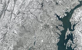 NASA nuotraukose &ndash; JAV Rytų pakrantę užgriuvusi sniego audra