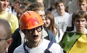 Vilniaus universiteto studentų eitynės Gedimino prospektu Vilniuje