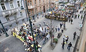 Černobylio katastrofos metinės Vilniuje pažymėtos protestu prie&scaron; branduolinę energetiką