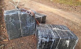 tarnybinis pasieniečių &scaron;uo sulaikė cigarečių kontrabandininkus
