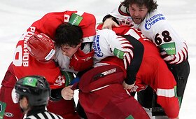 Masinės mu&scaron;tynės KHL rungtynėse 
