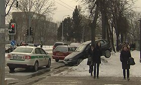 Taksi ir &bdquo;Alfa Romeo&ldquo; susidūrimas Vilniuje