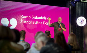 Romo Sakadolskio žurnalistikos forume Vytauto Radzevičiau pasisakymas