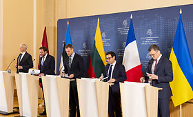 Gabrieliaus Landsbergio, Estijos, Latvijos, Prancūzijos bei Ukrainos ministrų spaudos konferencija