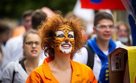 Mokslo metų pradžią VU studentai &scaron;ventė Vilniaus gatvėse