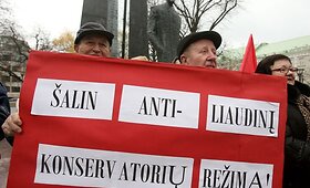 Vilniuje protestas prie&scaron; dideles &scaron;ilumos kainas