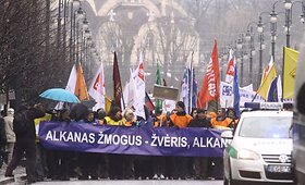 &Scaron;e&scaron;tadienio profsąjungų mitingas ir eitynės Vilniuje