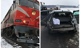 Pilvi&scaron;kiuose &bdquo;Audi&ldquo; susidūrė su traukiniu