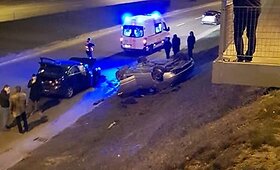 Naktinė &bdquo;Volvo S60&ldquo; ir &bdquo;Toyota Prius&ldquo; avarija Vilniuje