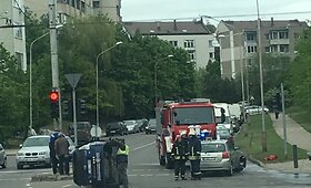 Avarija Laisvės pr. ir Žemynos g. sankryžoje