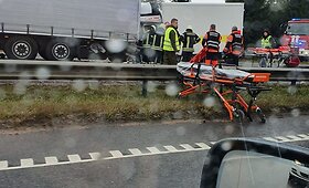 Sunkvežimių DAF ir MB avarijos padariniai
