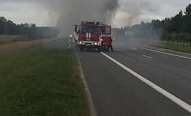 Panevėžio plente sudegė automobilis