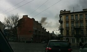 Senų sandėliukų gaisras Vilniaus Naujamiestyje