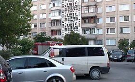 Daugiabučio konteinerio padegimas Minties gatvėje Vilniuje