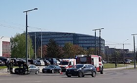 Vilniaus T.Narbuto gatvėje dūmais apsipylęs &bdquo;Jaguar&ldquo;