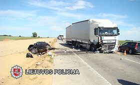 DAF ir &bdquo;Toyota&ldquo; susidūrimas kelyje &bdquo;Via Baltica&ldquo;