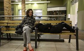 Vilniaus autobusų ir geležinkelio stotis naktį