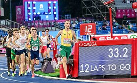 Simas Berta&scaron;ius bėga Europos čempionate Birmingame