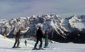 Slidinėjimas Italijos dolomitinėse Alpėse