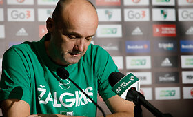 Jure Zdovco spaudos konferencija prie&scaron; susitikimą su CSKA