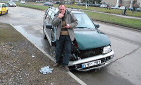 Trijų automobilių avarija Kaune